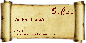 Sándor Csobán névjegykártya