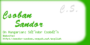 csoban sandor business card